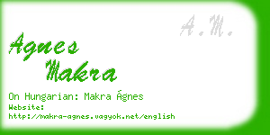 agnes makra business card